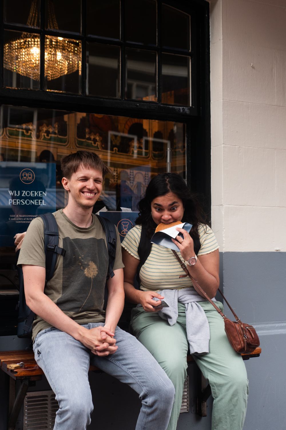 Fresh stroopwafels on a private Amsterdam walking tour
